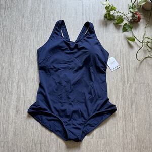 Dolfin Aquashape Women's One Piece Swimsuit NWT 26 Blue Racerback Tummy Control